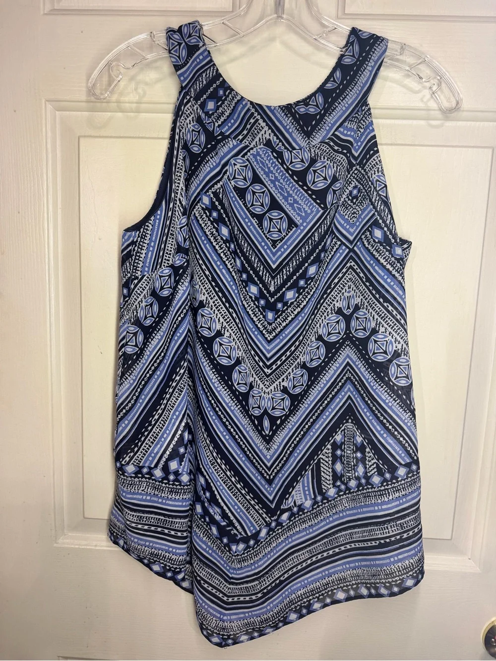 AB Studio Blue Patterned Sleeveless Camisole